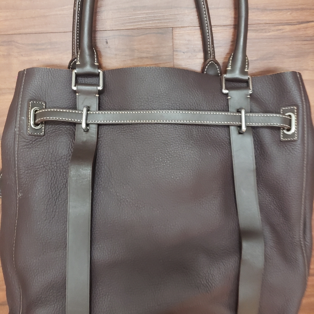 NEW TUMI Chatham Brown Leather travel Bag business Tote weekender bag - Picture 5 of 13